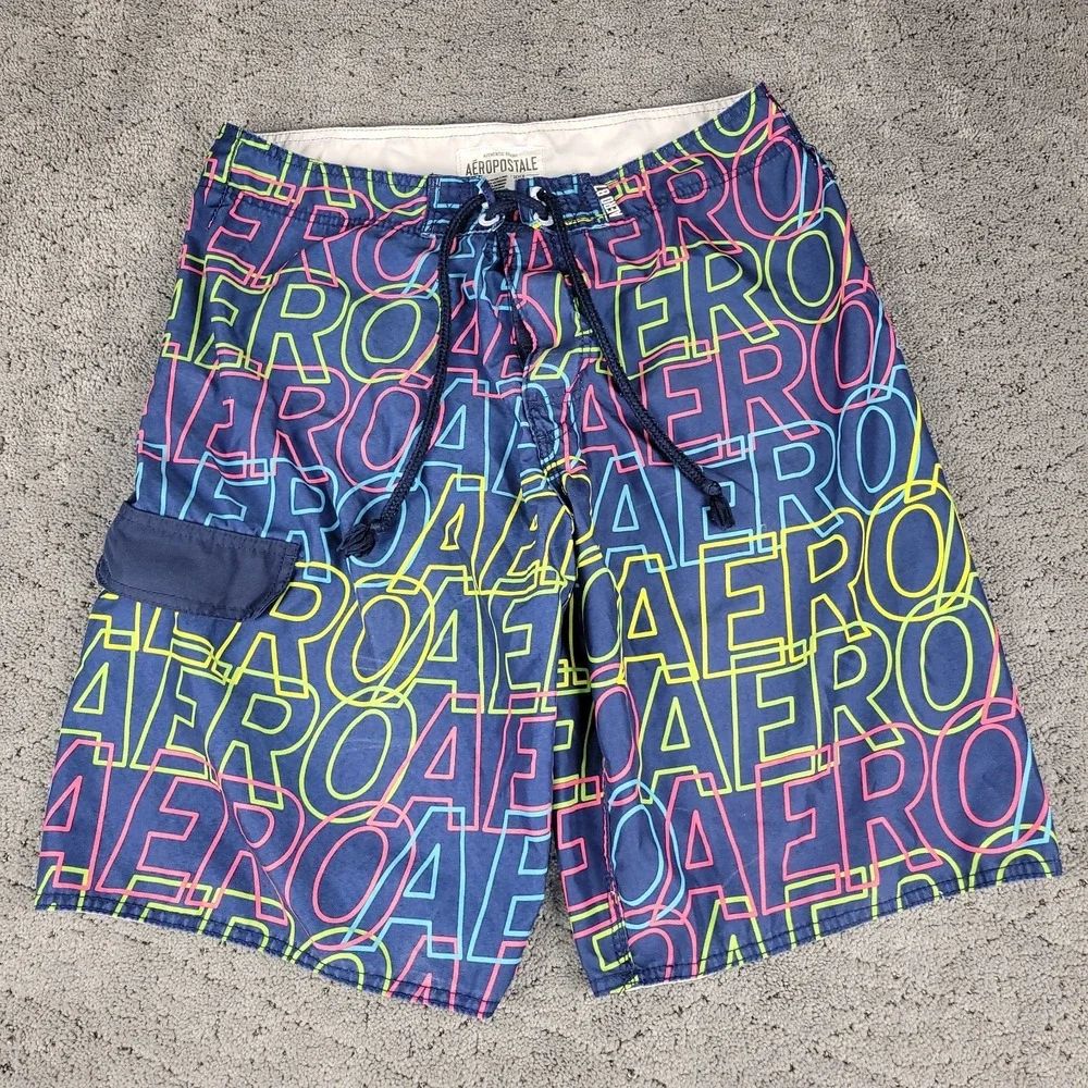 Aeropostale Board Shorts Mens 33 AOP Drawstring Swim Surfing Beach 11